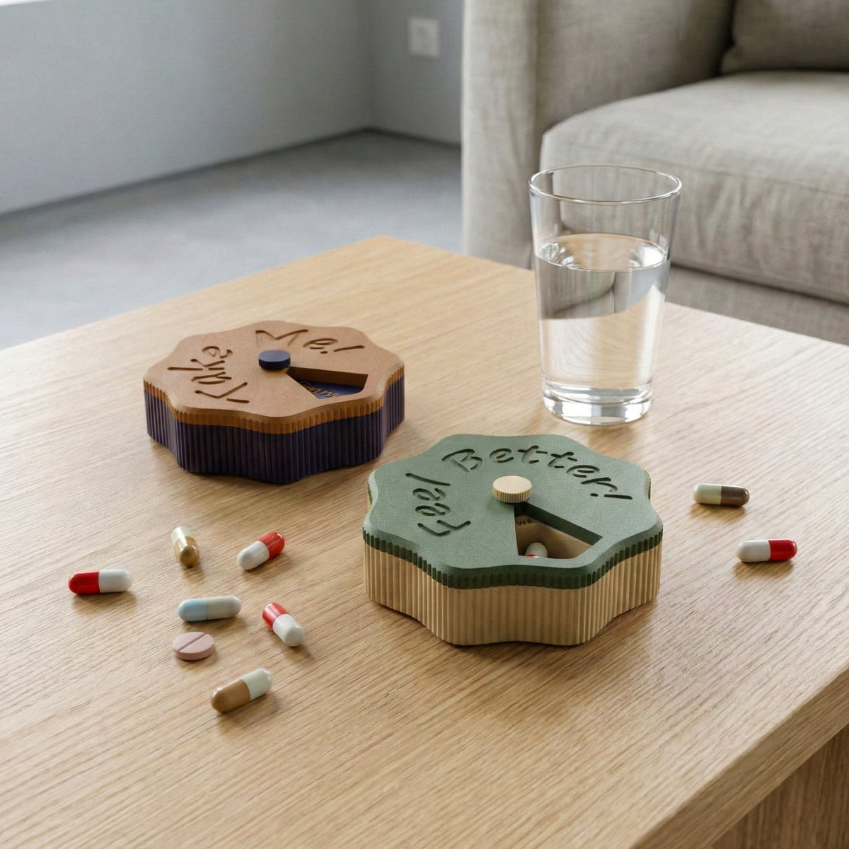 Personalized Weekly Pill Organizer with Magnetic Lid