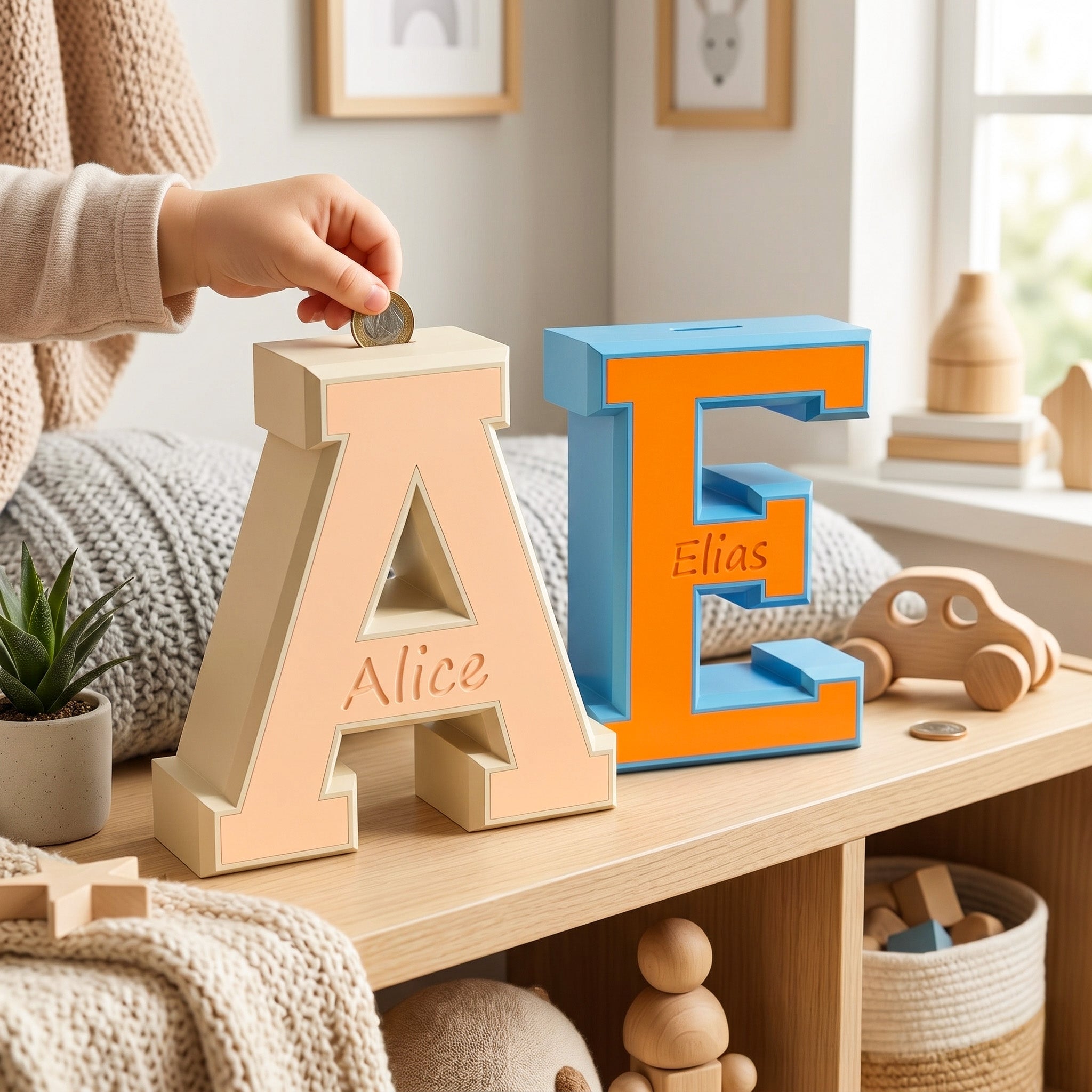 Personalized Letter Piggy Bank – Custom Initial Money Box