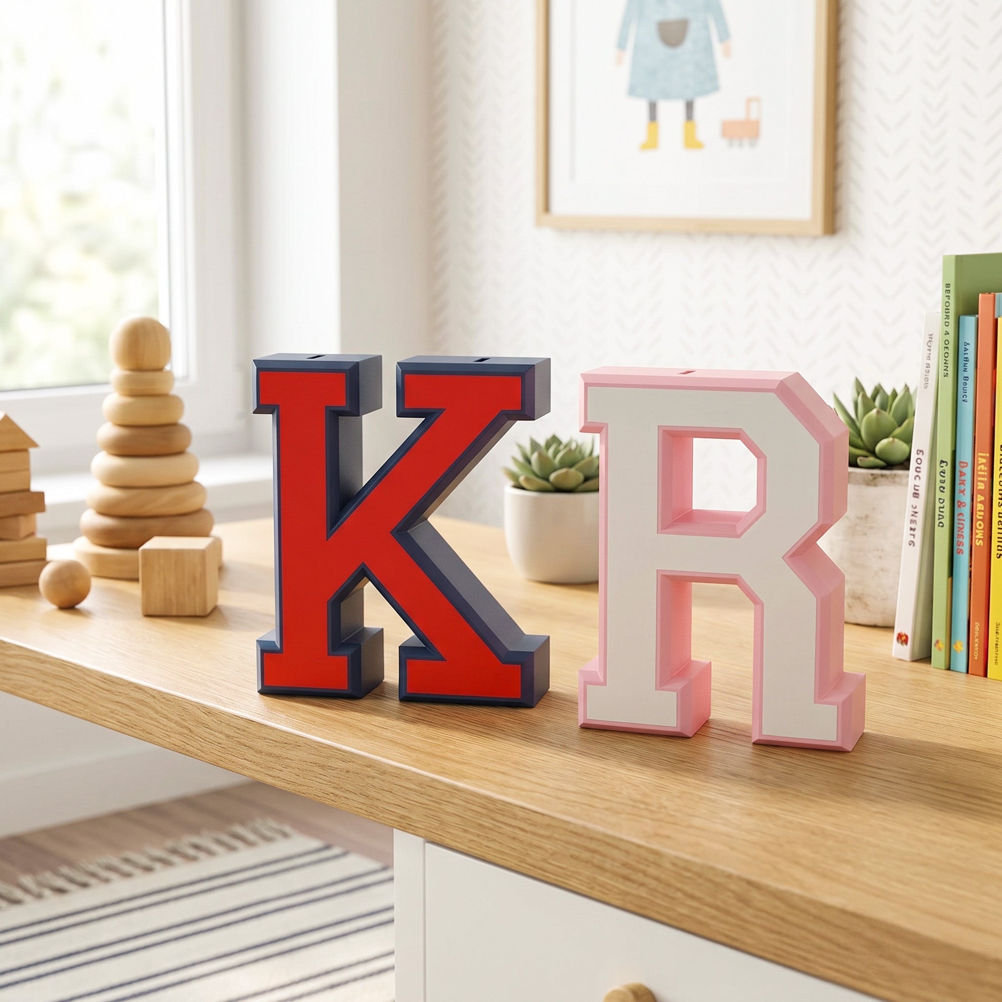 Personalized Letter Piggy Bank – Custom Initial Money Box