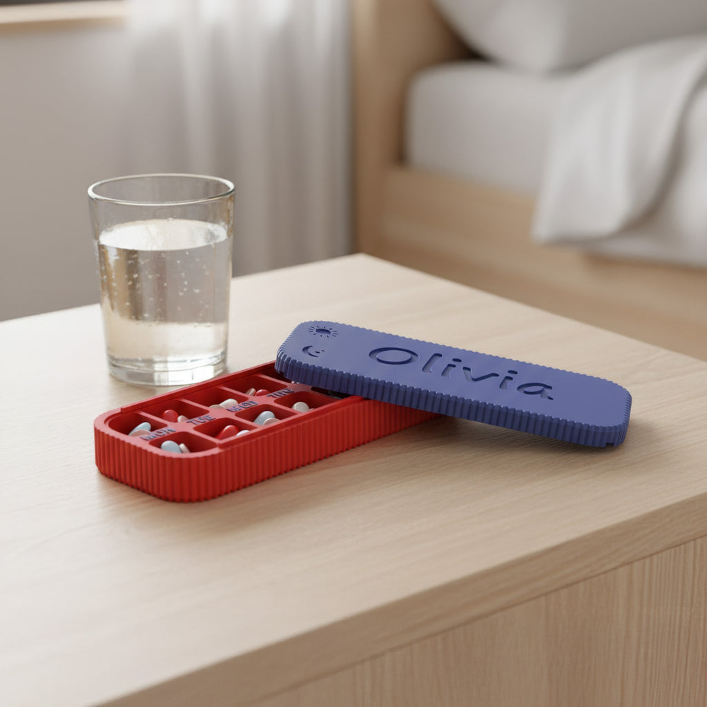 Personalized Weekly Pill Organizer – Travel 7-Day AM/PM Case