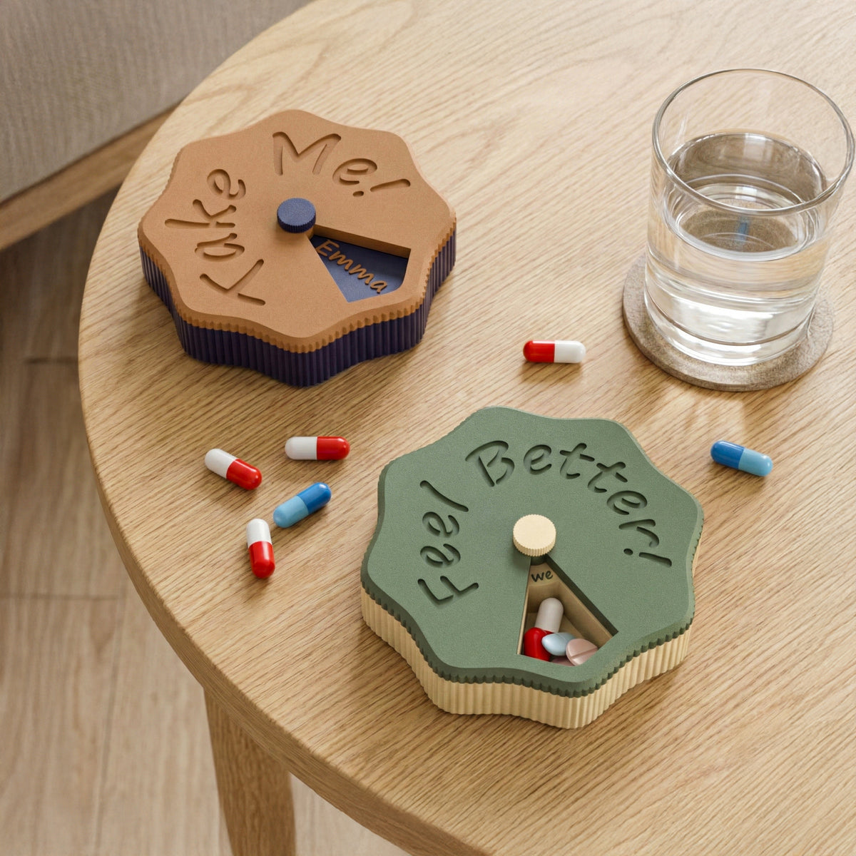 Personalized Weekly Pill Organizer with Magnetic Lid