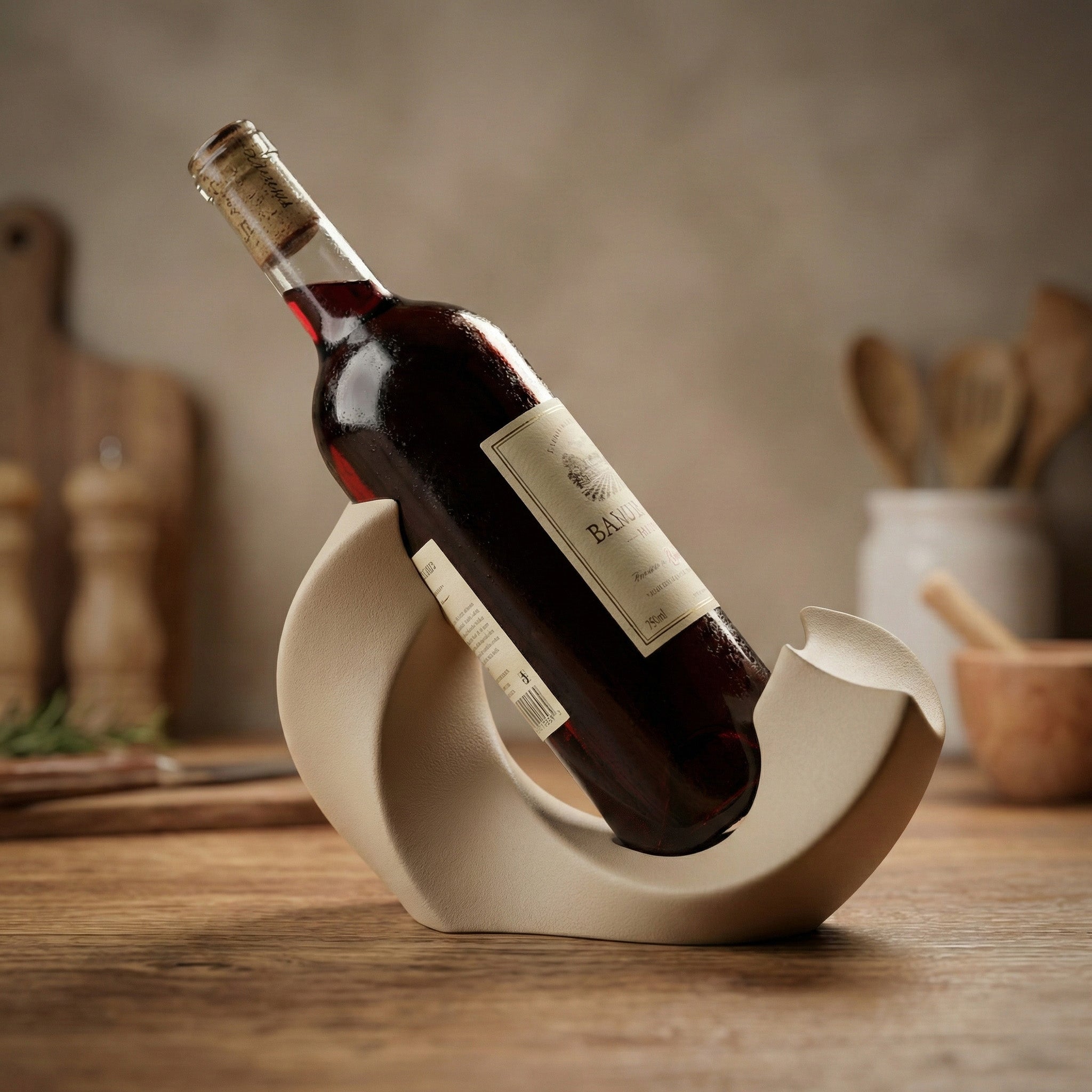 Minimalist Wine Bottle Holder – Modern Decorative Stand