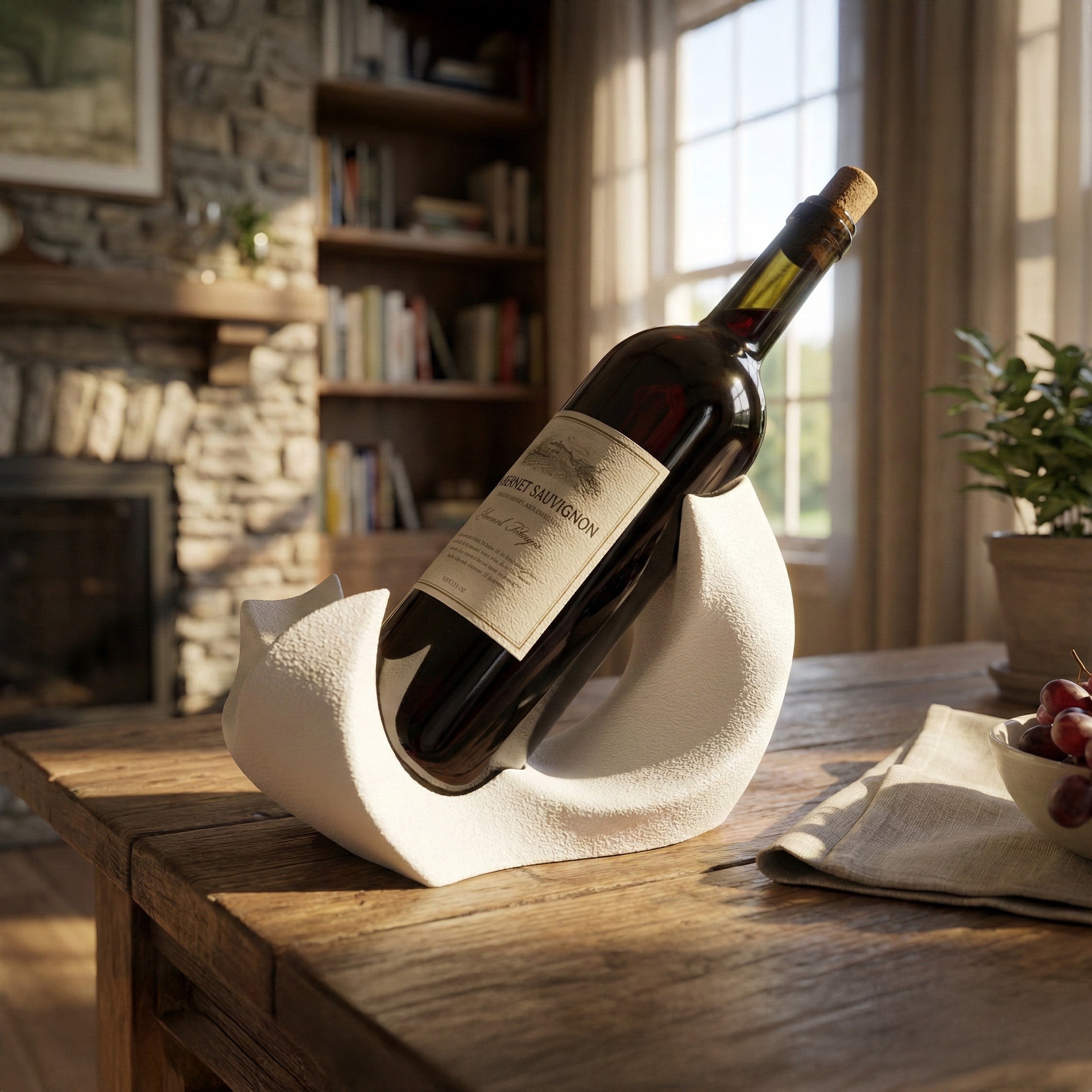 Minimalist Wine Bottle Holder – Modern Decorative Stand
