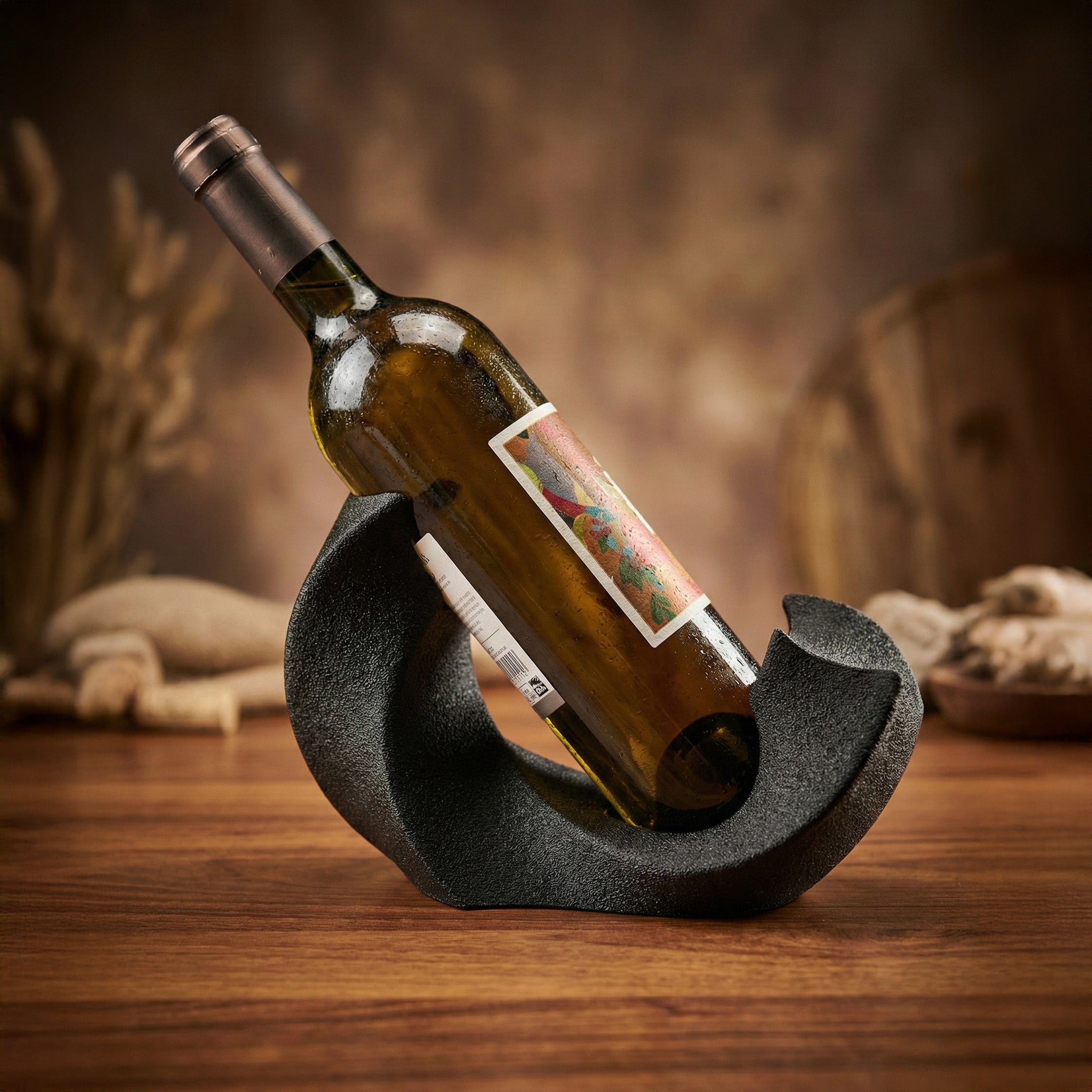 Minimalist Wine Bottle Holder – Modern Decorative Stand