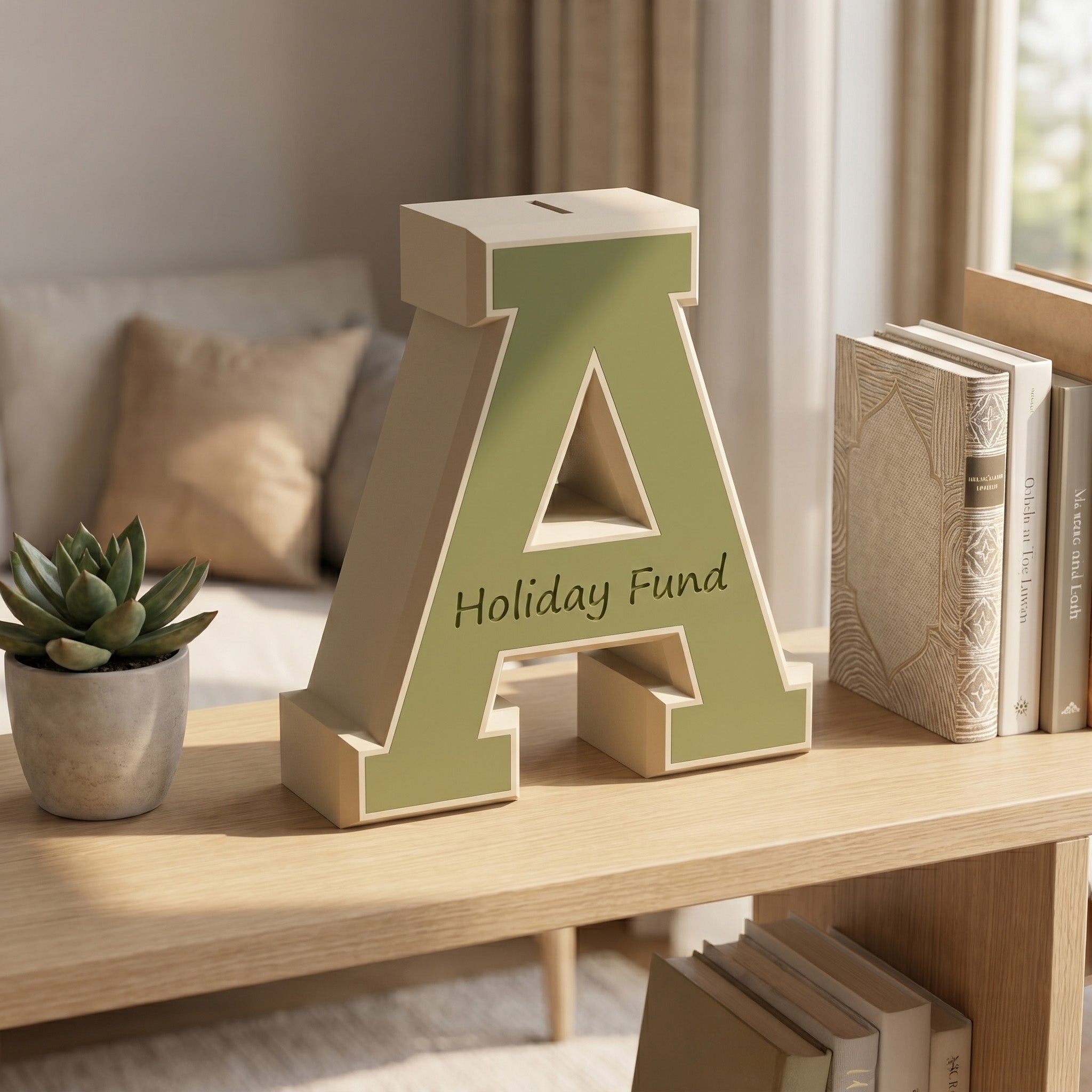 Personalized Letter Piggy Bank – Custom Initial Money Box