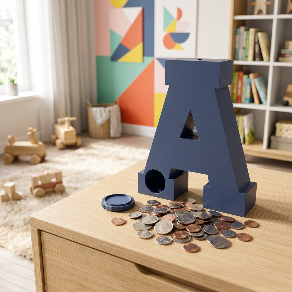 Personalized Letter Piggy Bank – Custom Initial Money Box