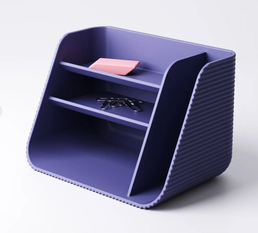 Modern Ribbed Desk Organizer & Pen Holder