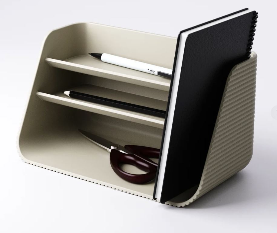 Modern Ribbed Desk Organizer & Pen Holder
