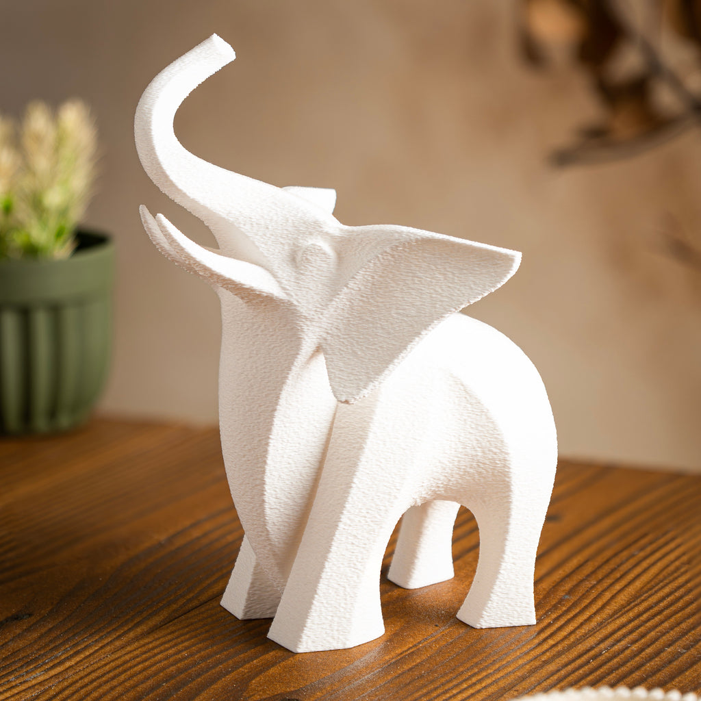 Modern Elephant Statue – Geometric Minimalist Sculpture