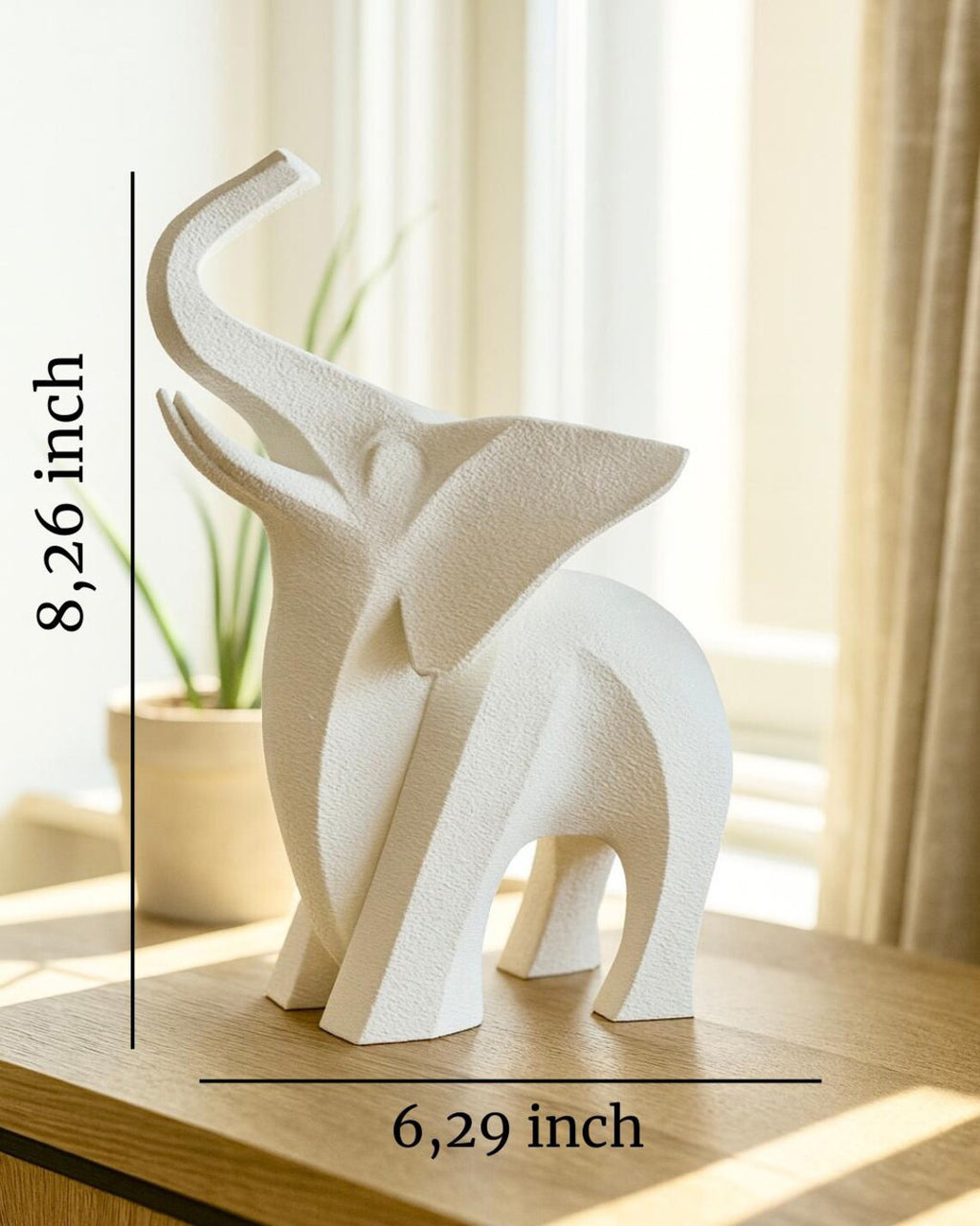 Modern Elephant Statue – Geometric Minimalist Sculpture