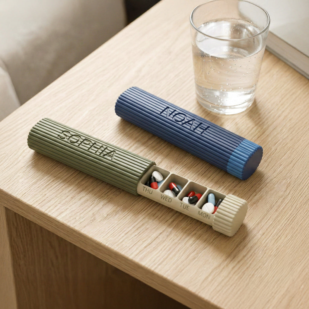Personalized Travel Pill Organizer – Slim 7-Day Case