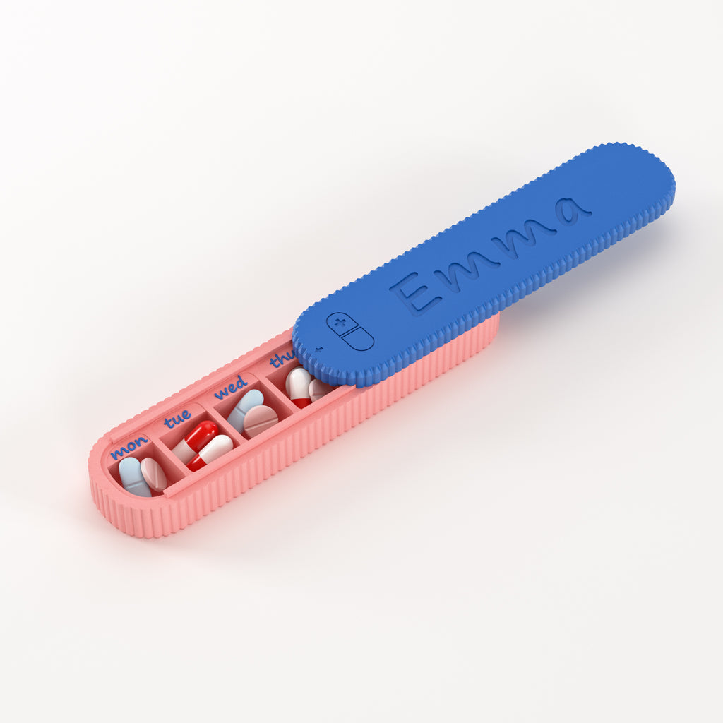 Personalized 7-Day Pill Organizer with Custom Name - Small Size