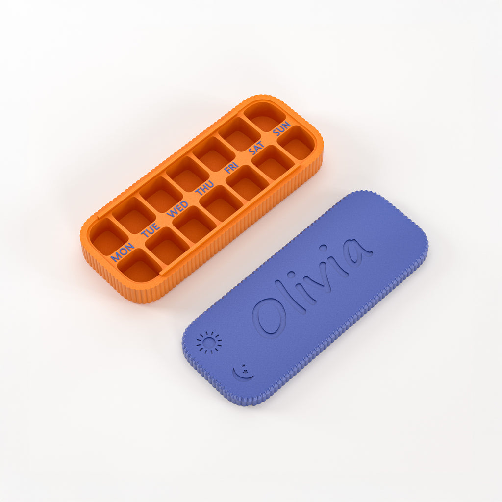 Personalized Weekly Pill Organizer – Travel 7-Day AM/PM Case
