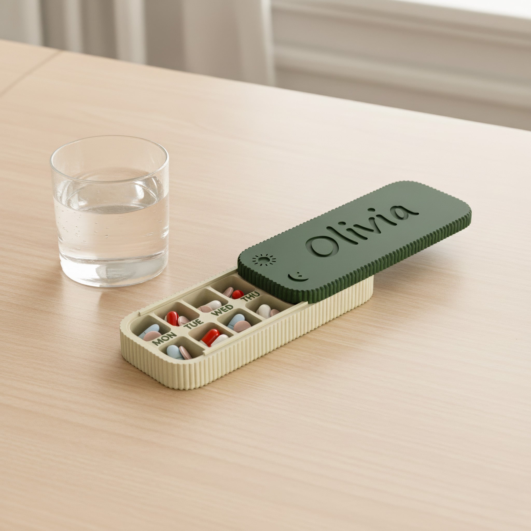 Personalized Weekly Pill Organizer – Travel 7-Day AM/PM Case