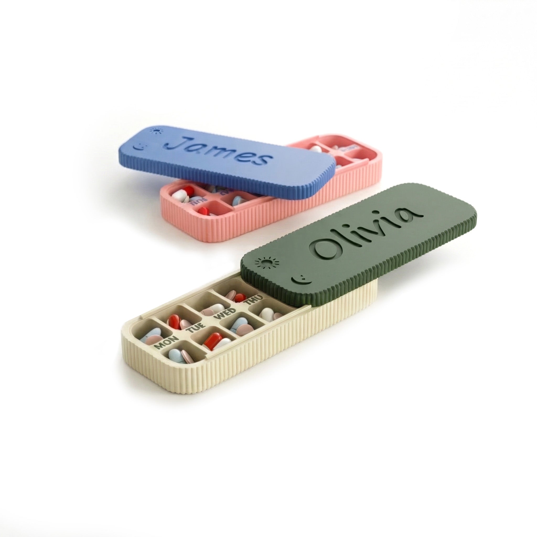 Personalized Weekly Pill Organizer – Travel 7-Day AM/PM Case
